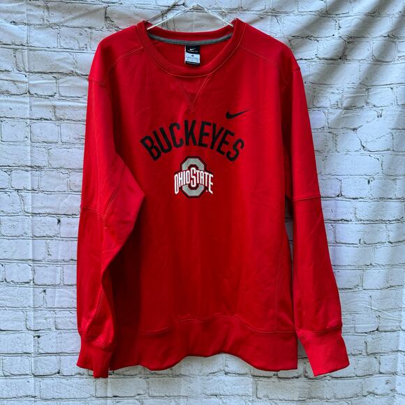 Nike Ohio State Shirt Long Sleeves Pullover Therma Fit XL Buckeyes OSU Red NWT - Picture 1 of 12